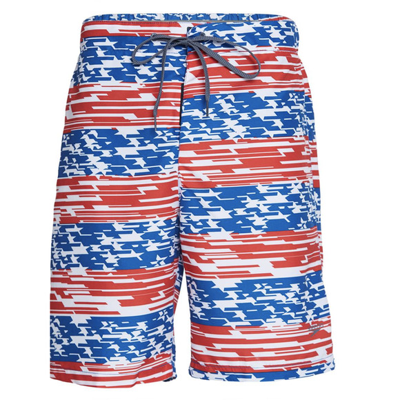 Speedo Other - Speedo Swim Trunks 20" Spangle Stripe E-Board Shorts Red White Blue USA | SMALL